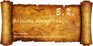 Bilszky Karméla névjegykártya